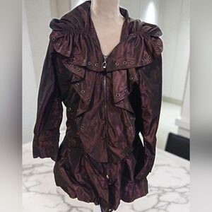 Flaire Irredescent Purple Jacket Dark Romantic Gothic Womans Medium Steampunk